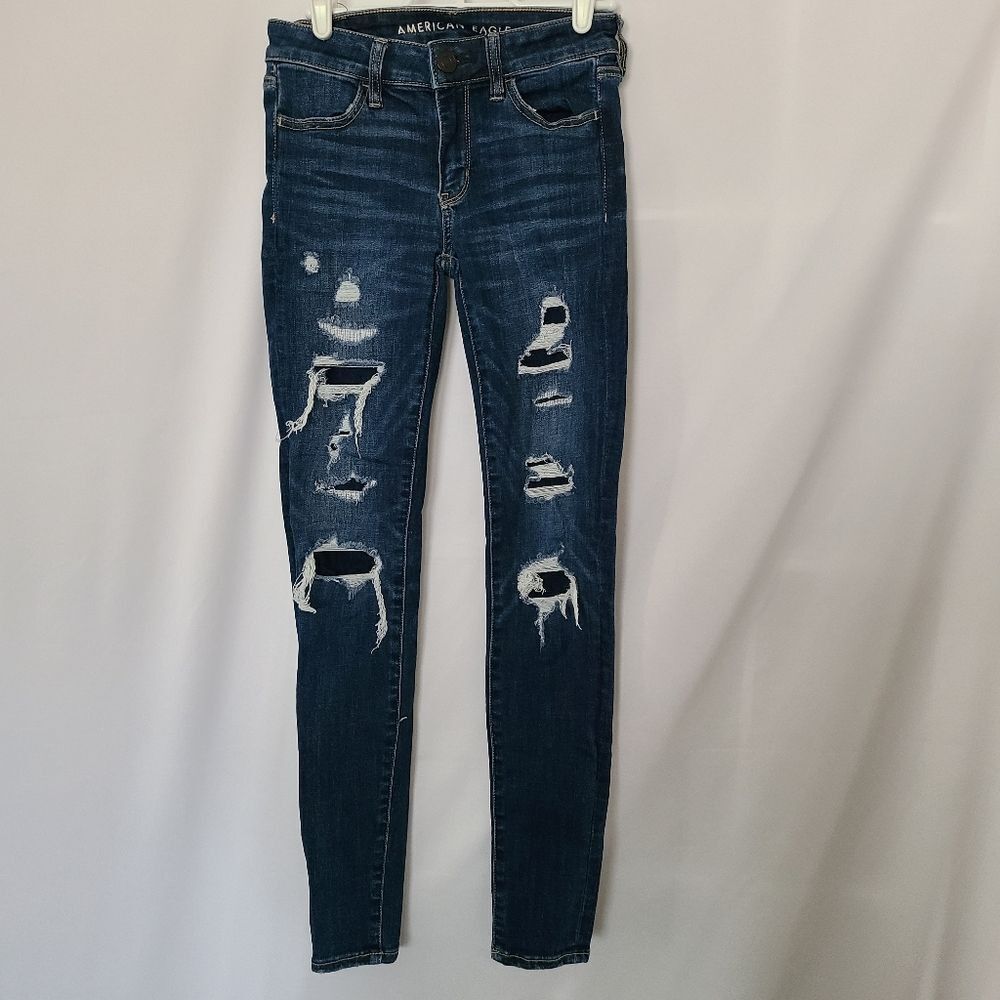 American Eagle Outfitters Distressed Jegging‎ sz 0